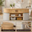 Ensemble de table basse polyvalente ovale avec rangement et 4 tabourets