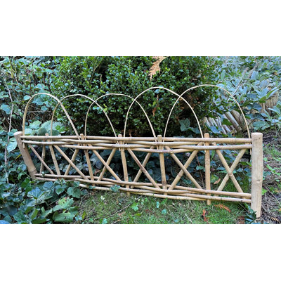 Clôture de bordure en bambou brun clair H 14 po x l 48 po