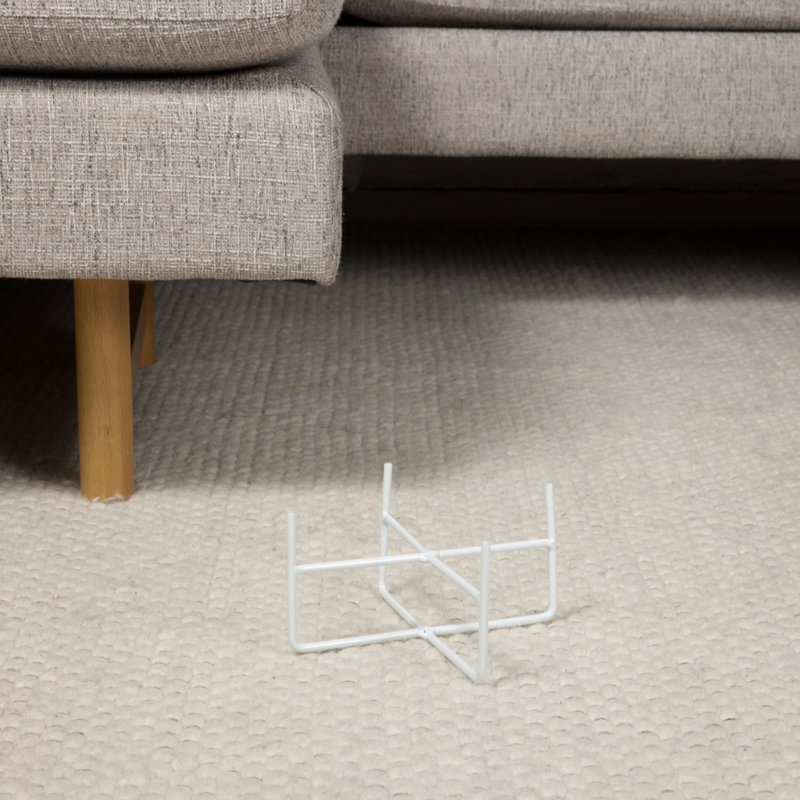 Simple Solid Dog Bowl Stand (Stand Only), White, Small (3.5")