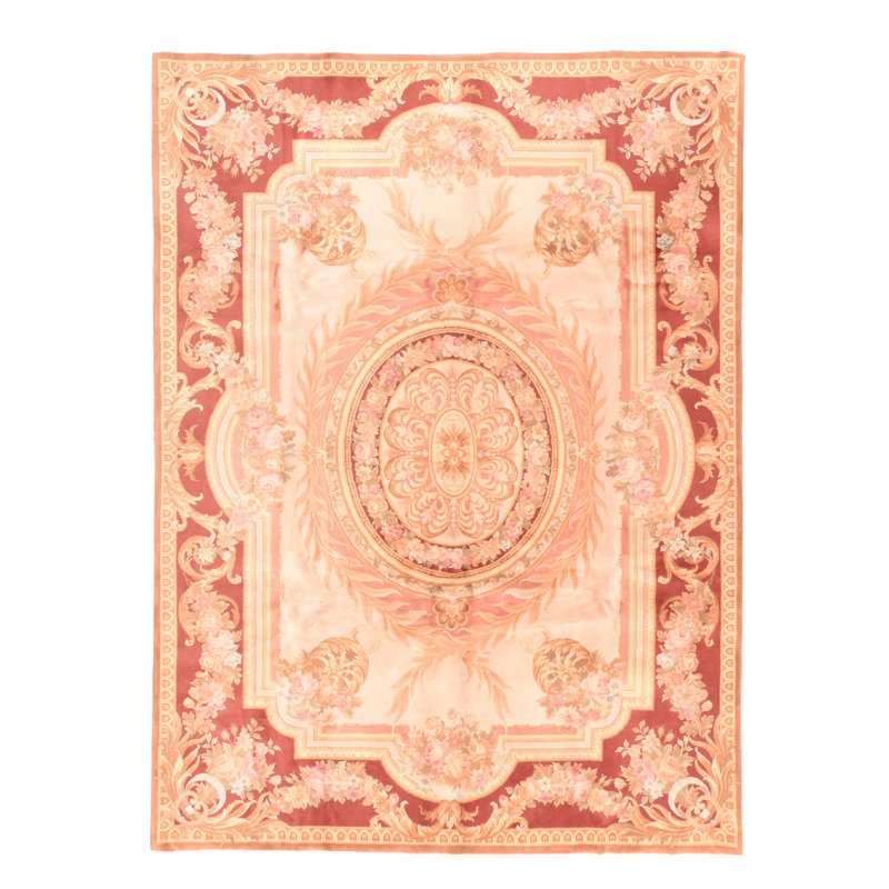 Wool Geometric Area Rug in Ivory
