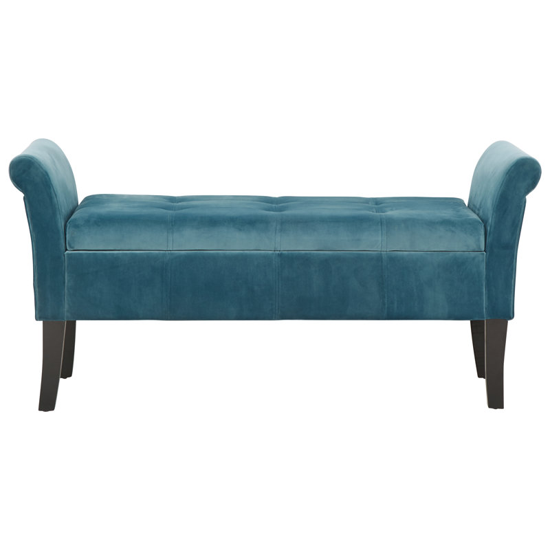 Newtowne Upholstered Bench with Flip Top, Teal