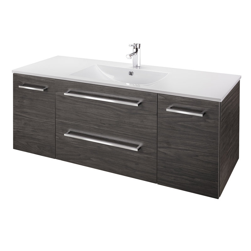 Ensemble de meuble-lavabo simple 48 po Nakagawa, Brun foncé