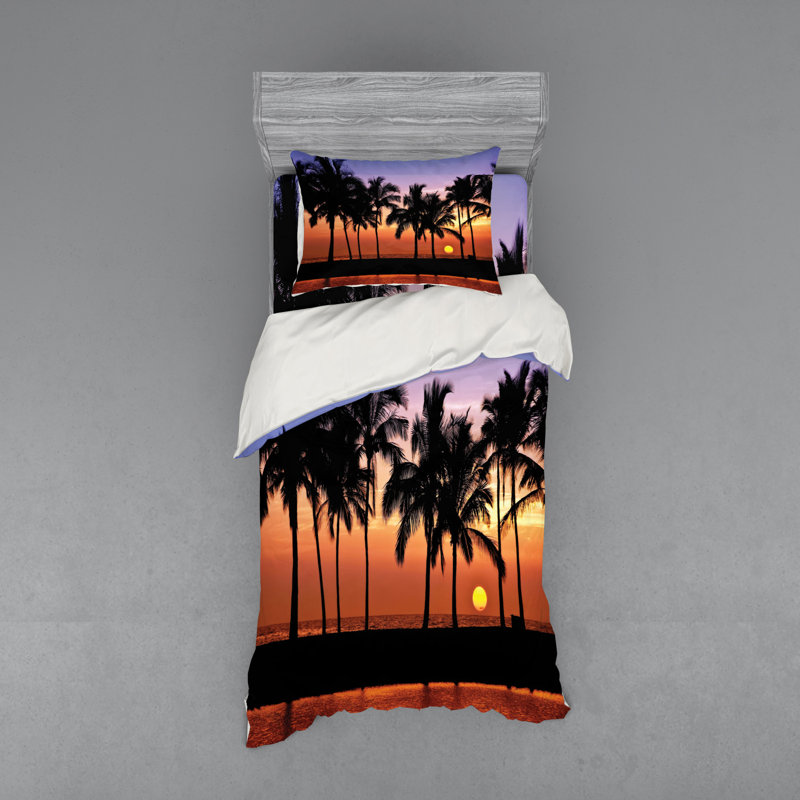Ensemble de housse de couette Hawaiian, Housse de couette simple TG + 2 articles suppléme