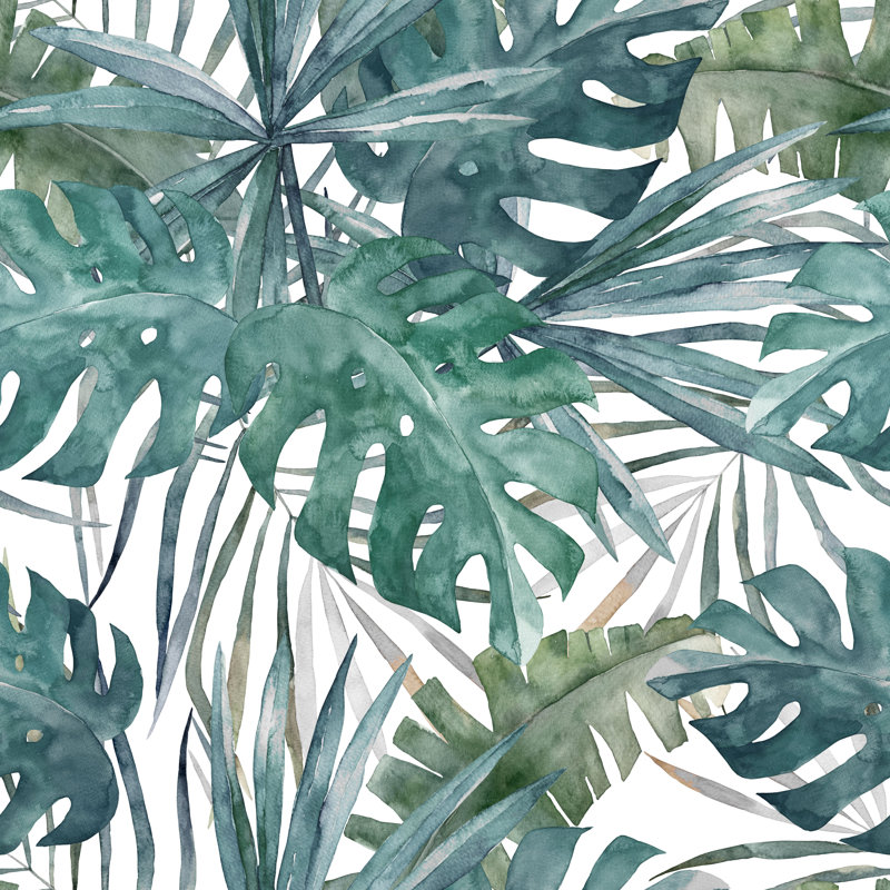 Rouleau de papier peint adhésif Baril Leaves, L 16,67 po x l 25 po