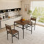 Ensemble de table et de chaises de style industriel avec étagère de rangement et chaises assorties pour petits espaces