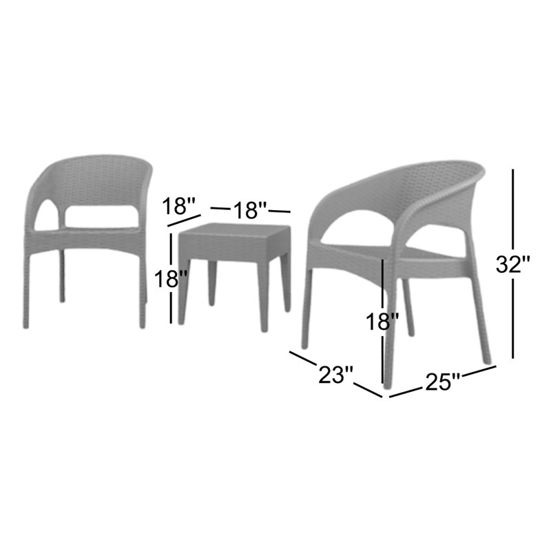 2 - Person Patio Conversation Set, Brown