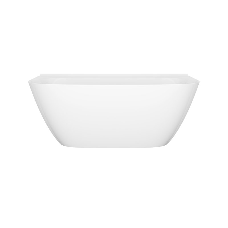 Lussari 63" X 30" Freestanding Back To Wall Bathtub With Void And Tile Flange