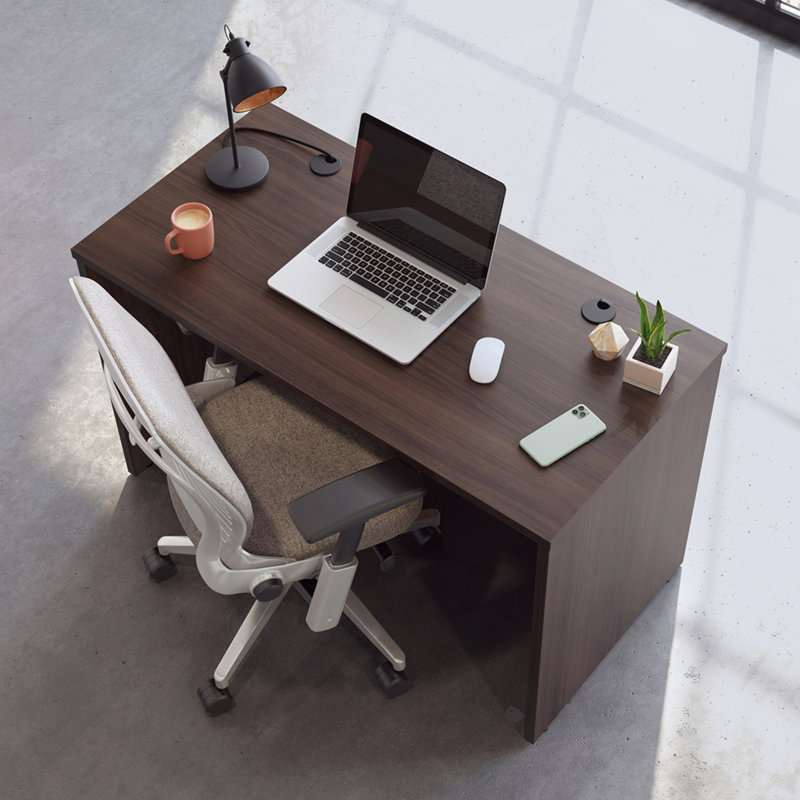 Desk 48" x 24"; Brown finish, Brown