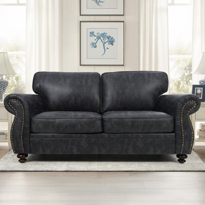 71.5'' Wide Transitional Modern Loveseat Rolled Arm Sofa
