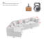 Canapé minimaliste moderne de 127,5 po avec assise profonde, aucun assemblage requis-1735596451