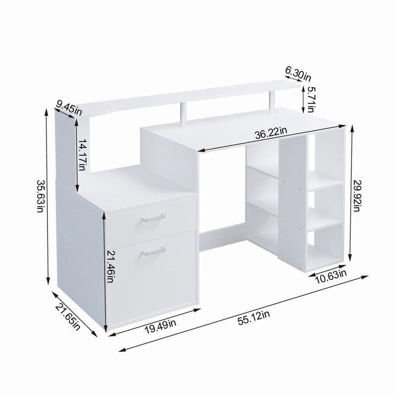 Errold Computer Desk, White