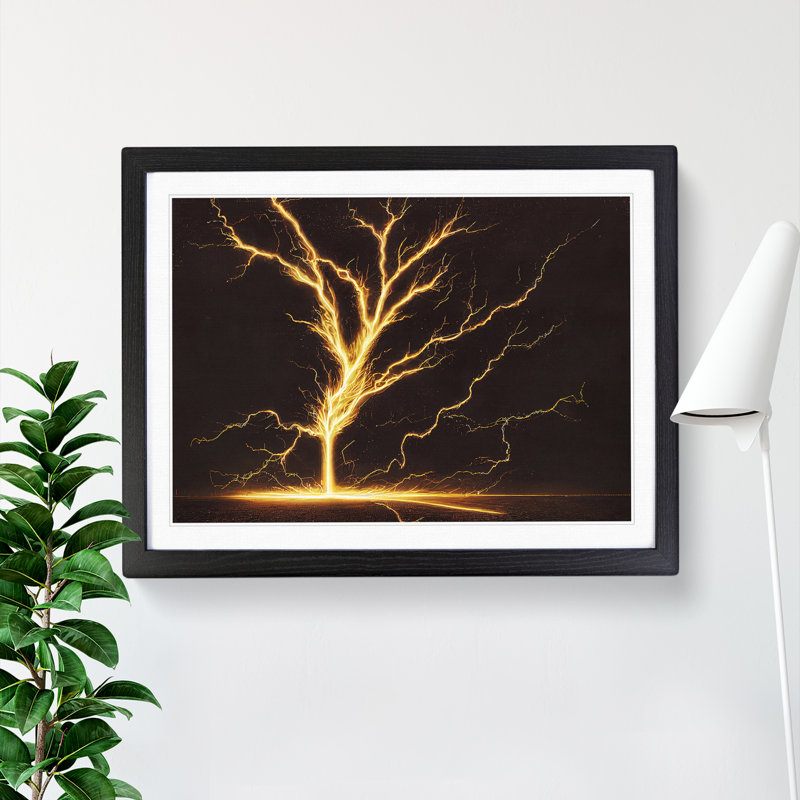 XH1022-3013X Electricity Vol.3 - Single Picture Frame Print, 46cm H x 64cm W x 2cm D, Black