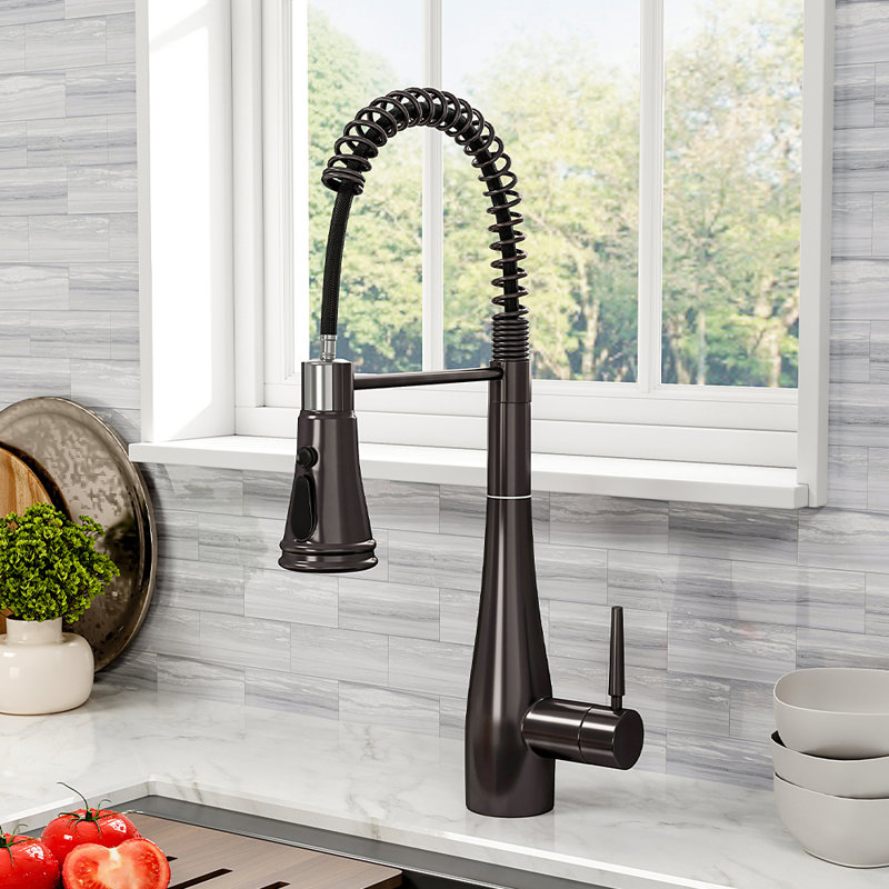 Belfry Kitchen Carmorn Pull Out Kitchen Faucet, Chrome
