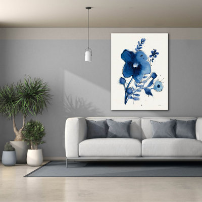 Art mural sur toile, "Indépendant Blooms Blue 1" par Shirley Novak