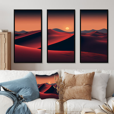 Orange, désert du Sahara, dunes de sable II - art mural désert