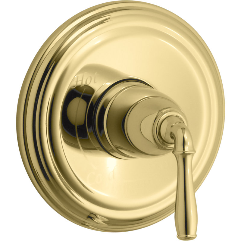 Kohler Devonshire Rite-Temp Valve Trim with Lever Handle, Vibrant Polished Brass