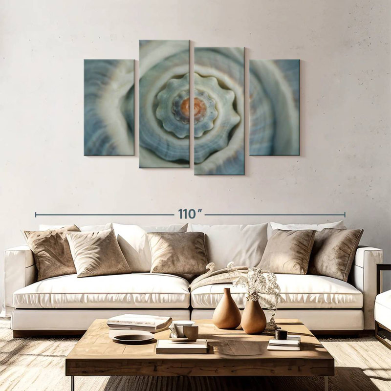 Aletra Blue Conch Seashell Apex, 48" H x 75" W
