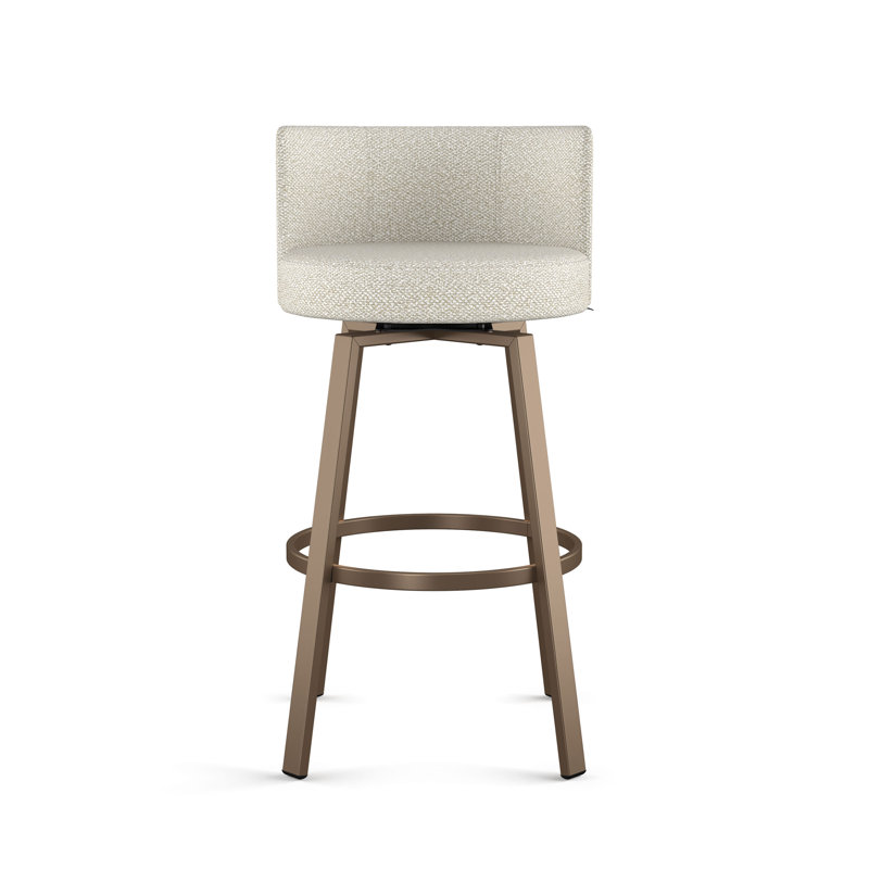 Hokku Designs Parodi Swivel Counter and Stool, Bronze, Counter Stool (26" Seat Height), Cream and Greige