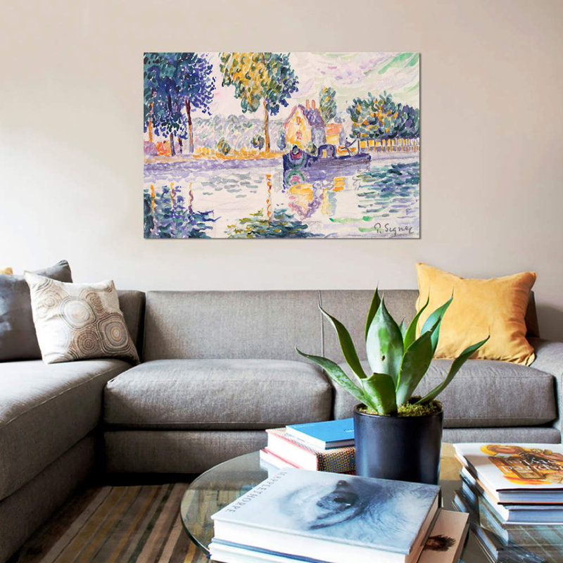 «View of the seine, Samois» par Paul Signac, reproduction sur toile, H 8 po x l 12 po x P 0,75 po