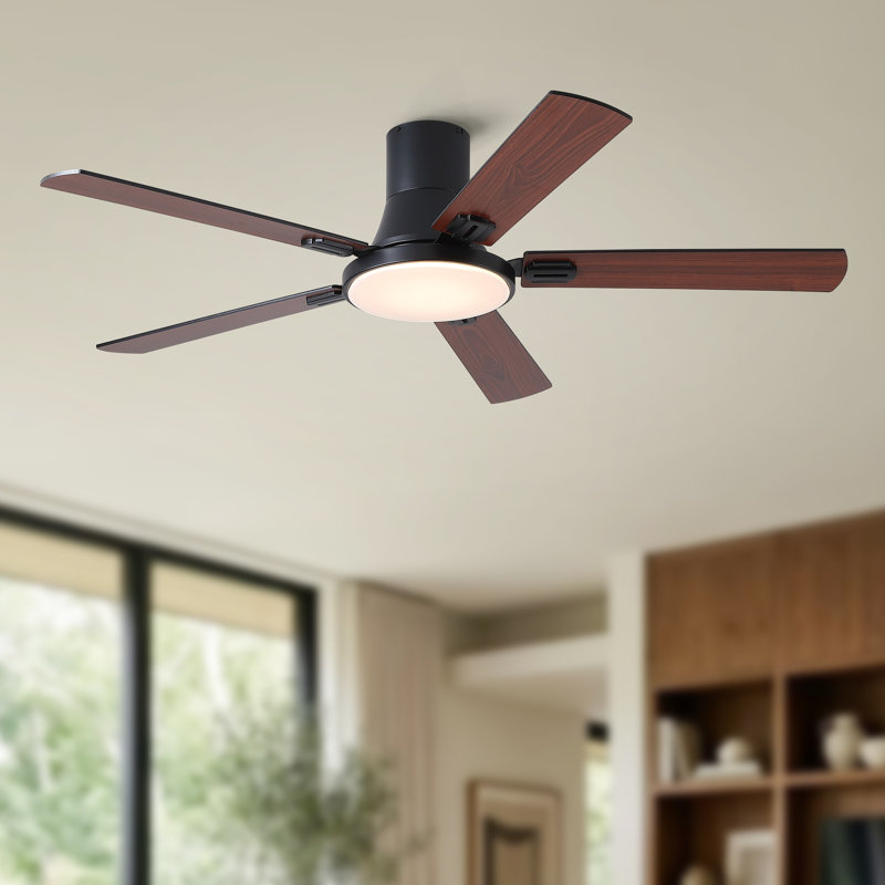 Ventilateur de plafond encastré moderne 52 po avec ventilateur de plafond à profil bas 6 vitesses Homelover