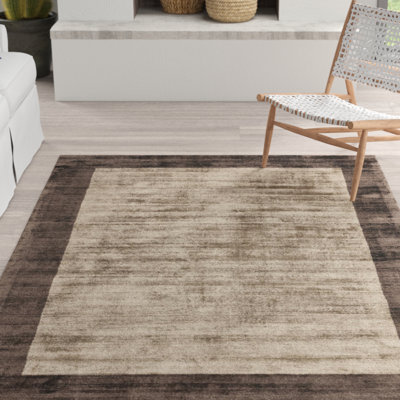 Desrosiers Shinny Bordered Choco/Mocha Area Rug