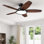 Ventilateur de plafond encastré avec lumière DEL et télécommande