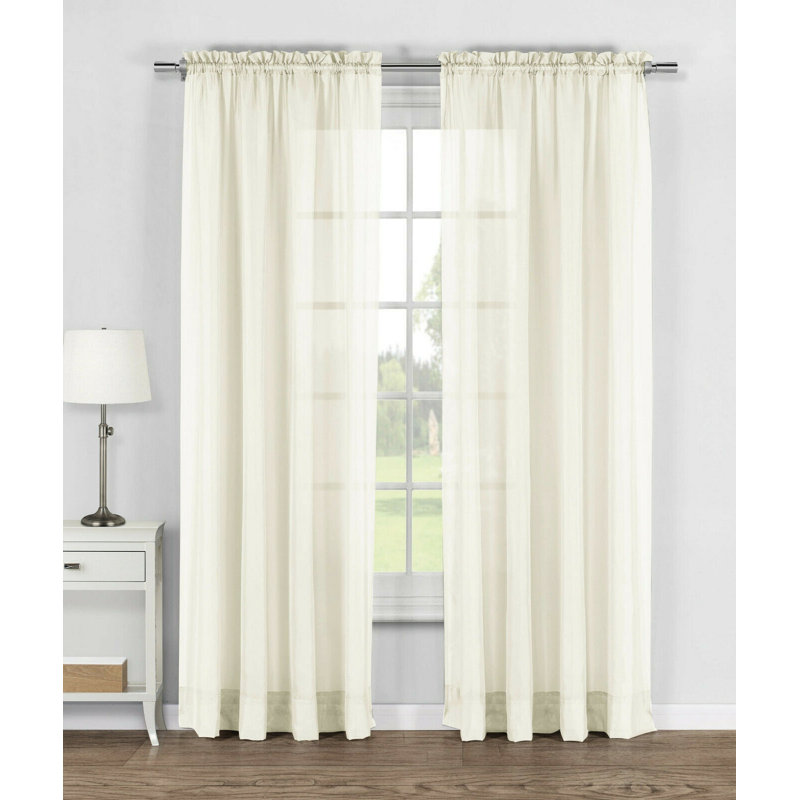 Louth Sheer Curtain Pair, Beige