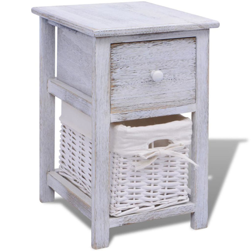 Breen 28cm W Bedside Table, White
