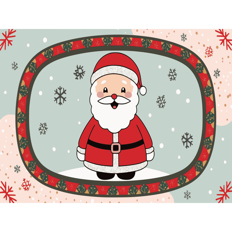 Tapis de vacances d'hiver de Noël lavable The Holiday Aisle®, Rectangle 7 pi x 9 pi