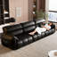 Canapé modulaire noir en cuir véritable-323108802-323108803