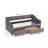 Twin Size Daybed With Drawers Upholstered Tufted Sofa Bed, With Button On Back And Copper Nail On Waved Shape Arms