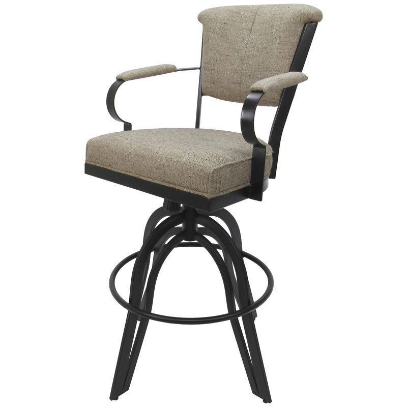 Tabouret de bar pivotant en métal 30 po Ivette, Gris, Counter Stool (26" Seat Height)