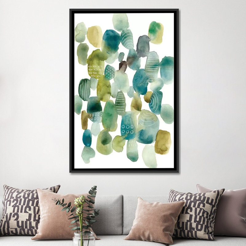« skip hop i », impression sur toile, H 26 po x l 18 po x P 1,5 po, Toile avec cadre noir, Pas de tapis