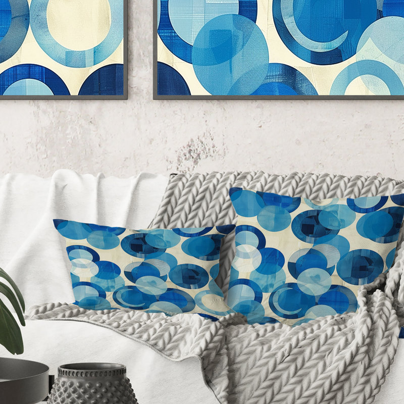 Coussin lombaire Mid-Century Blue Beige