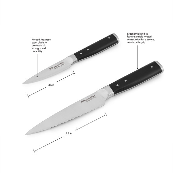 KitchenAid® Gourmet 2 Piece Forged Triple Rivet Knife Set, Sharp