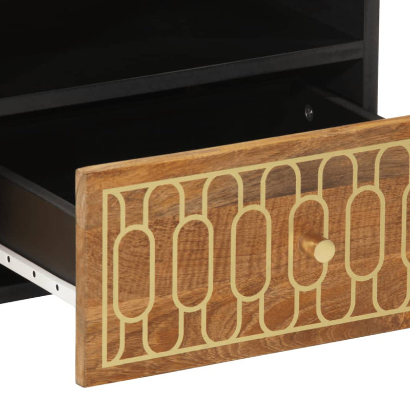 Aiyaan Coffee Table with Storage, Brown/Gold, Brown