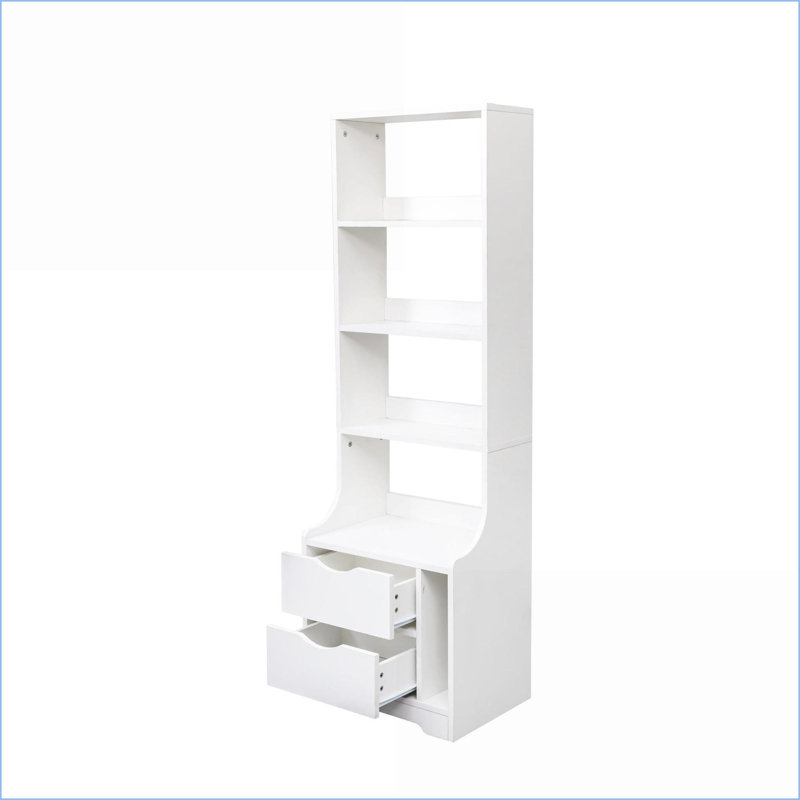 Table de chevet à 2 tiroirs et 2 tablettes - Panneau de particules robuste
