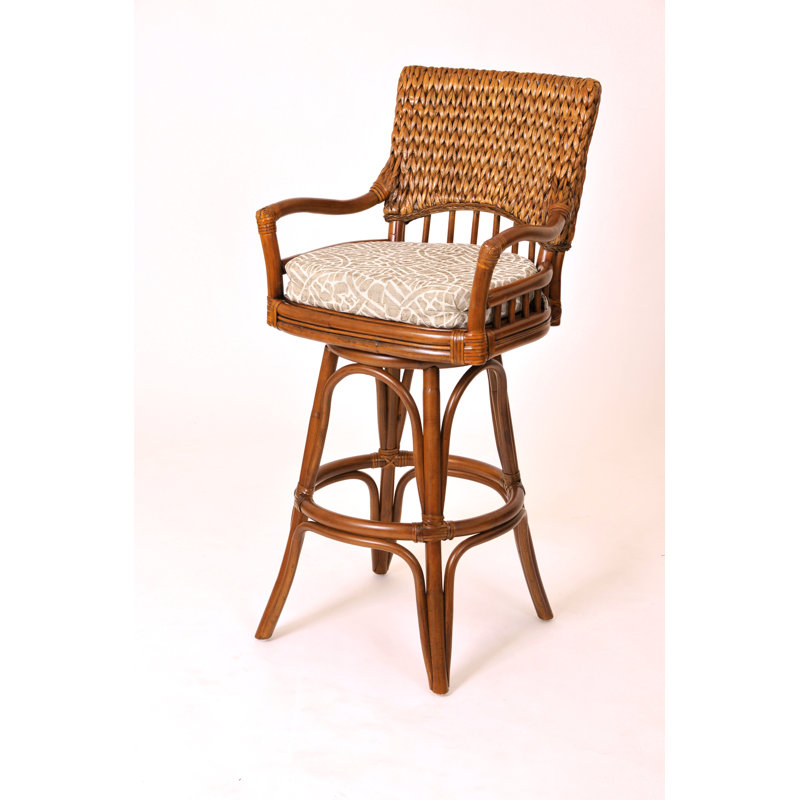 Tabouret pivotant Charrie, Ciel sous-marin, Terre de Sienne, Tabouret de bar (siège d'une hauteur de 30 po)