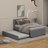 Full Upholstered Platform Bed With Trundle