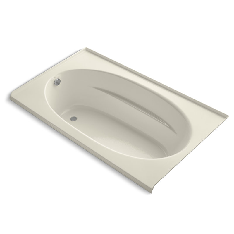 Windward 72" x 42" Drop In Soaking Bathtub, Ice Gray, Left