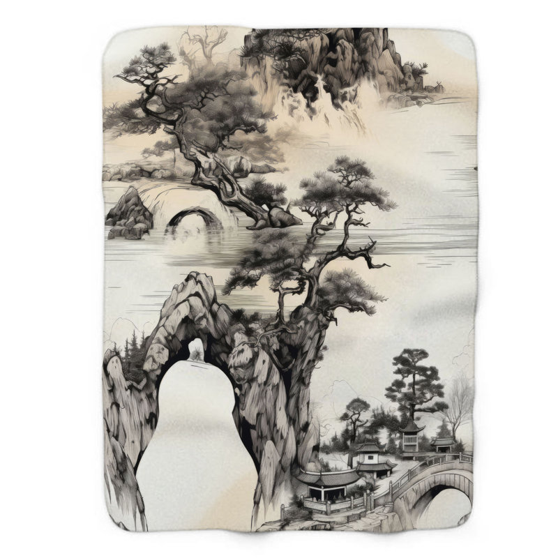 Mystic Trees - Couverture sherpa de qualité supérieure 1 pièce, Grand lit