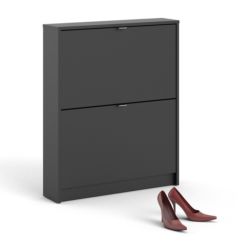 Shoes 6 Pair Shoe Storage Cabinet, Matte Black