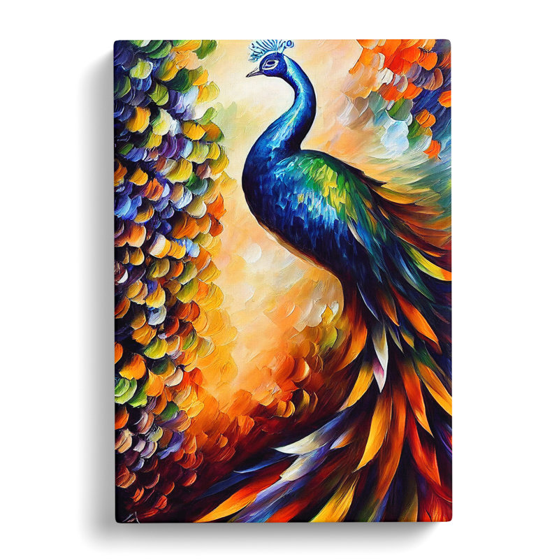 Peacock Portrait No.4 - Wrapped Canvas, 50cm H x 35cm W x 3cm D