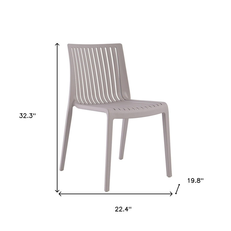 Ensemble de deux chaises d'appoint d'extérieur en plastique robuste taupe