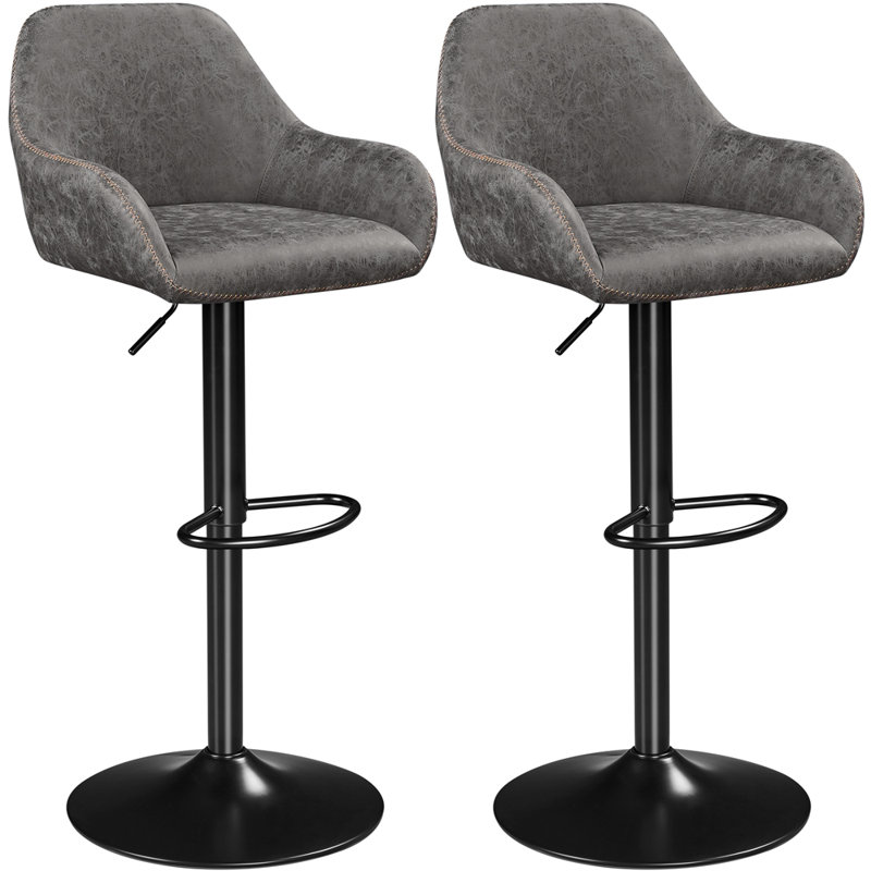 Rotatable and Height-adjustable  Bar Stool, Grey