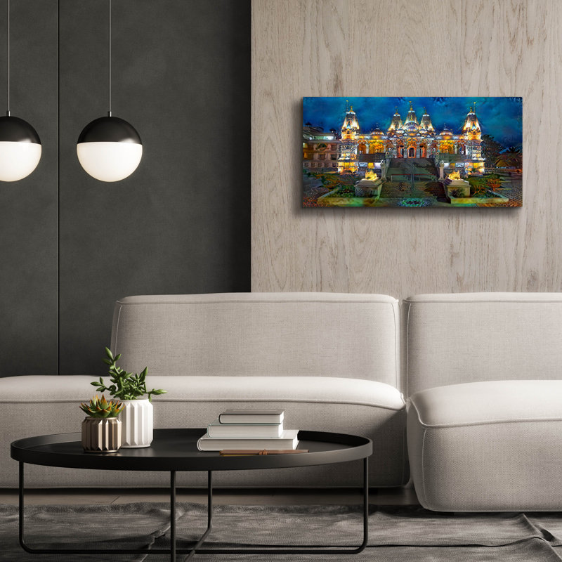 «India Guyarat Baps Shri Swaminarayan Mandir Dhari» par Pedro Gavidia, art mural sur toile, 40 po x 20 po