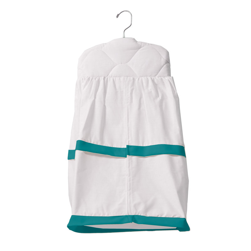 Dvorak No Pattern Crib Diaper Stacker, Aqua