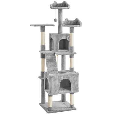 72" Desborough Multi Level Cat Tree with Cozy Condo and Scratching Posts