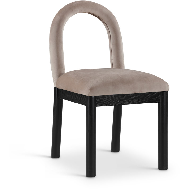 Chaise Macleod, Velours taupe, Noir, noir, noir, noir