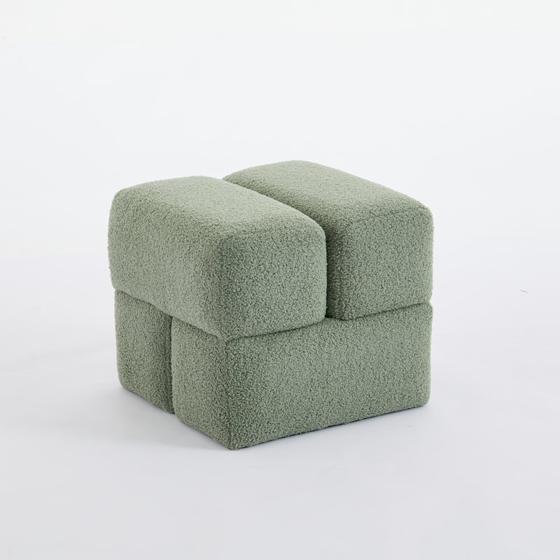 Robertas 18.5'' Wide Sherpa Ottoman, Green